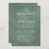 クラシックユエレガントーカリプトゥス結婚グリーン 招待状 (正面/裏面)