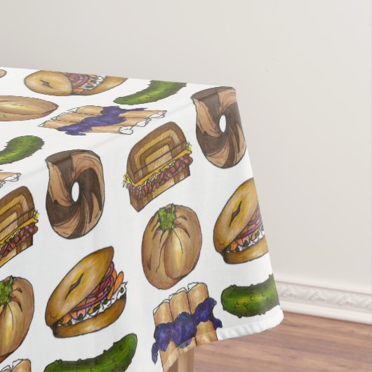 クラシックユダヤ教デリフーズBagel Lox Knish Blintz テーブルクロス (インサイチュ)