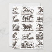 クラシックユニコーン アンティーク 神話 魔法の生物 招待状 (裏面)