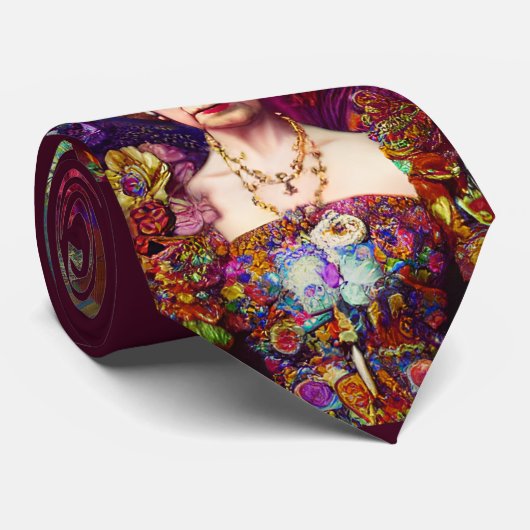 クラシックユニセックス女王エリザベスII青と赤 ネクタイ (ロール)