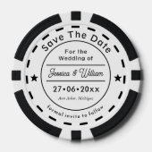 クラシックユニーク結婚式の保存日フォト ポーカーチップ (正面)
