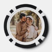クラシックユニーク結婚式の保存日フォト ポーカーチップ (裏面)