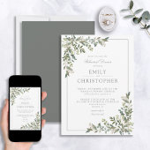 クラシックユーカリプトゥスセージグリーンリハーサルディナー 招待状