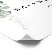 クラシックユーカリ結婚プス葉群の歓迎サイン ポスター (角)