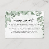 クラシックユーカリ結婚式のレシピリクエストカード エンクロージャーカード (正面)