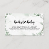 クラシックユーカリ赤ちゃんシャワーブックリクエスト エンクロージャーカード (正面)