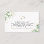 クラシックユーカリ金ゴールドリーフウェディングギフト エンクロージャーカード (正面)