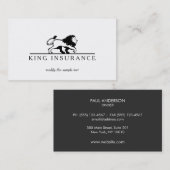 クラシックライオンのロゴプロフェッショナル白黒 名刺 (正面/裏面)