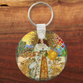 クラシックライオンウーマンシュルアルアートプリント キーホルダー (正面)