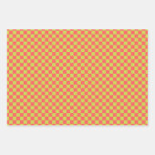 クラシックライトグリーン、ピンクプレイド ラッピングペーパーシート (正面3)