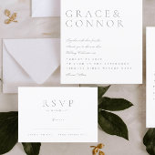 クラシックライトグレエレガントーモダンスタイル結婚ズ 出欠カード