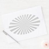 クラシックライトグレーバースト紡績輪 楕円形シール (封筒)