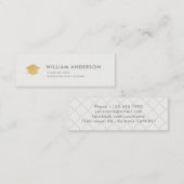 クラシックライトグレー卒業式の挿入名刺 スキニー名刺 (正面/裏面)