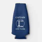 クラシックライトハウスキャプテンネームまたはボートネームNavy ボトルクーラー (正面)
