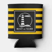 クラシックライトハウスボートまたは名前イエロー 缶クーラー (正面)