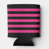 クラシックライトハウスボートまたは名前ピンクのストリップ 缶クーラー (裏面)