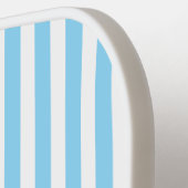 クラシックライトブルーと白の垂直ストライプの色 ピックルボールラケット (左詳細)