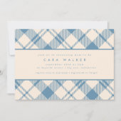 クラシックライトブルーベージュプライド少年ベイビーシャワー 招待状 (正面)