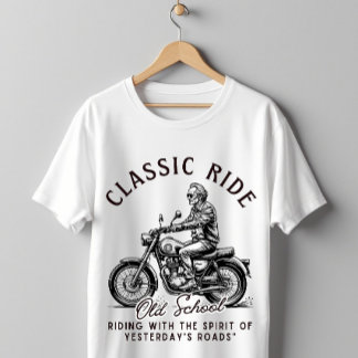 クラシックライド オールドスクール ビンテージオートバイ Tシャツ