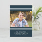 クラシックライン | ダーク | 写真 卒業パーティー 招待状 (スタンド正面)