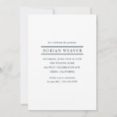 クラシックライン | ダーク | 写真 卒業パーティー 招待状 (裏面)