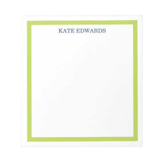 クラシックライ縁どムグリーン ノートパッド (正面)