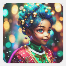 クラシックラウンドコーナースクエアステッカー