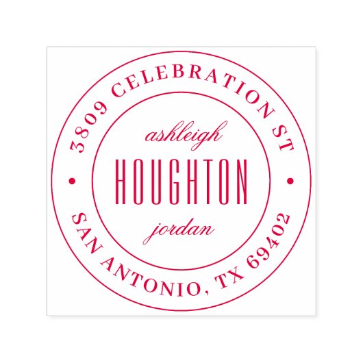 クラシックラウンドスクリプト名差出人住所 セルフインキングスタンプ (デザイン)