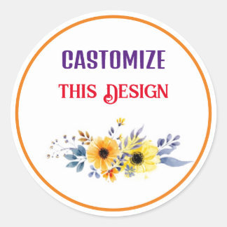 クラシックラウンドステッカーデザイン ラウンドシール