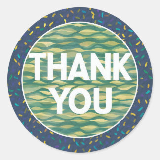 クラシックラウンドステッカー美しいサンキューデザイン ラウンドシール