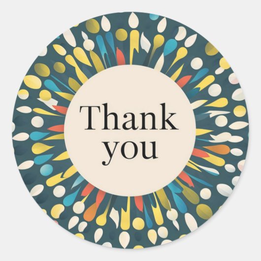 クラシックラウンドステッカー美しいデザイン ラウンドシール (正面)