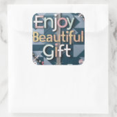 クラシックラウンドステッカー美しい無料ギフトデザイン スクエアシール (バッグ)