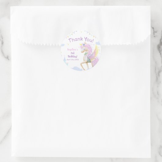 クラシックラウンドステッカー誕生日。 ラウンドシール (バッグ)