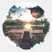 クラシックラウンドステッカー ラウンドシール (正面)