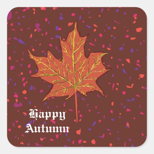 クラシックラウンドステッカー、光沢 スクエアシール (正面)