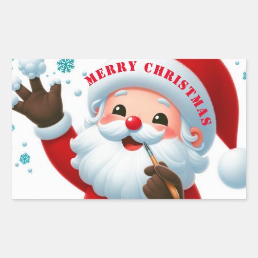 クラシックラウンドステッカー 長方形シール (正面)