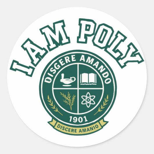 クラシックラウンドステッカー I AM POLY ラウンドシール (正面)