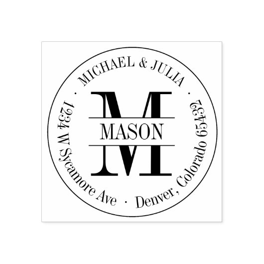 クラシックラウンドモノグラムスタンプ ラバースタンプ (インプリント)