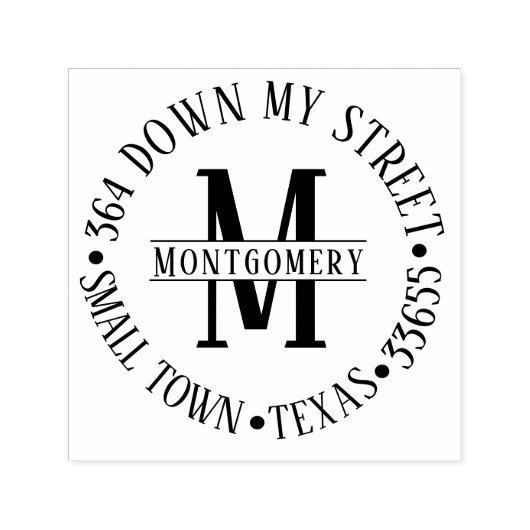 クラシックラウンドモノグラム差出人住所 セルフインキングスタンプ (デザイン)