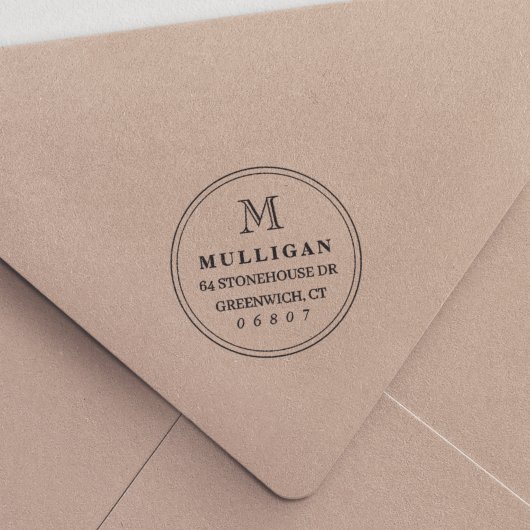 クラシックラウンドモノグラム差出人住所 セルフインキングスタンプ