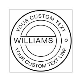 クラシックラウンドロゴファミリー名ラバースタンプ ラバースタンプ