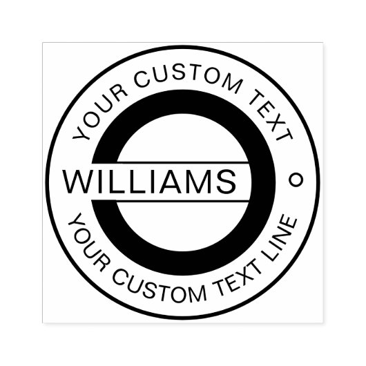 クラシックラウンドロゴファミリー名 ラバースタンプ (インプリント)