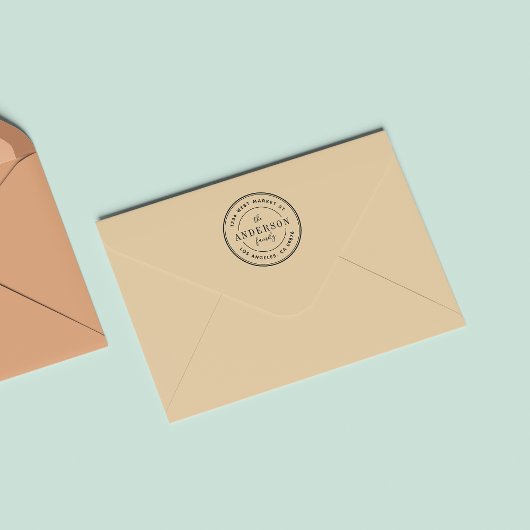 クラシックラウンドロゴファミリ名差出人住所 ラバースタンプ