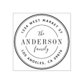 クラシックラウンドロゴファミリ名差出人住所 ラバースタンプ (インプリント)