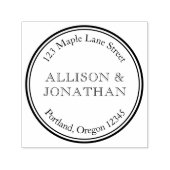 クラシックラウンド縁どカップル名差出人住所 セルフインキングスタンプ (デザイン)