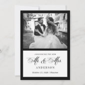 クラシックラグジュアリー ブラック&ホワイト 結婚式のご案内 招待状 (正面)