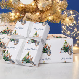 クラシックラビットのクリスマスツリー ラッピングペーパー