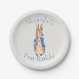 クラシックラビットの１歳の誕生日 ペーパープレート