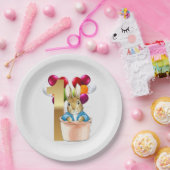 クラシックラビットの１歳の誕生日 ペーパープレート (パーティー)