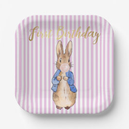 クラシックラビットの１歳の誕生日 ペーパープレート